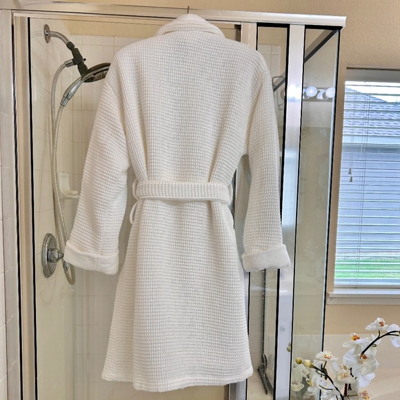 *Womens Turkish Cotton Waffle Spa/Bath Robe with Shawl Collar, Size S/M - Picture 2 of 7